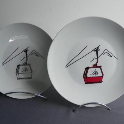 REF 8540 ET 8542 ASSIETTE LEO CABINE MONTAGNE