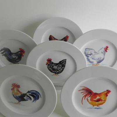 REF 4880 ET 4881 ASSIETTE POULE