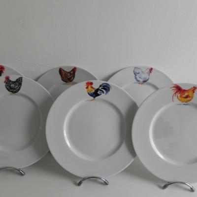 REF 4882 ASSIETTE 23CM POULE