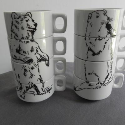 REF 3650 ENSEMBRE 4 TASSES ANIMAUX