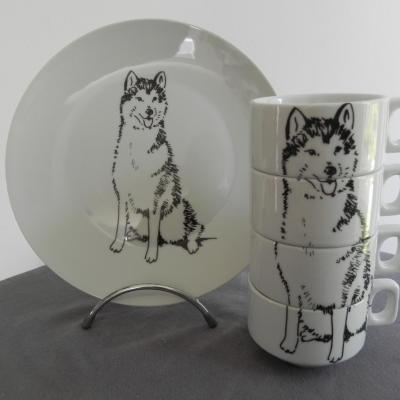 REF 8541 ASSIETTE REF 3650 LES 4 TASSES HUSKY