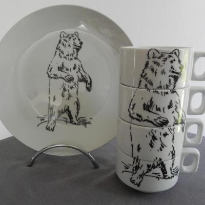 REF 8541 ASSIETTE REF 3650 LES 4 TASSES OURS DEBOUT